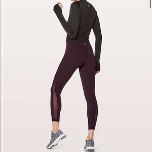Lululemon train times 7/8 black cherry